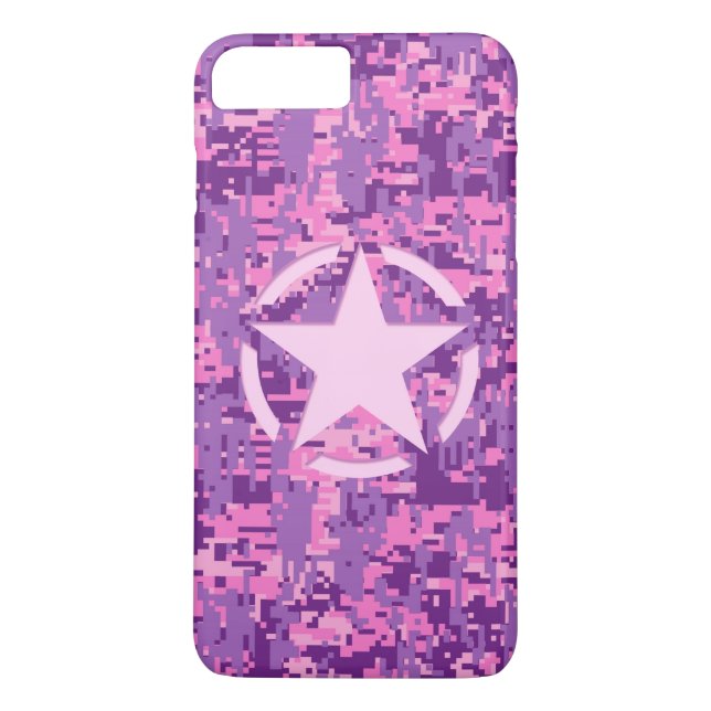 Girly Hot Pink Digital Camouflage Dekoration Case-Mate iPhone Hülle (Rückseite)