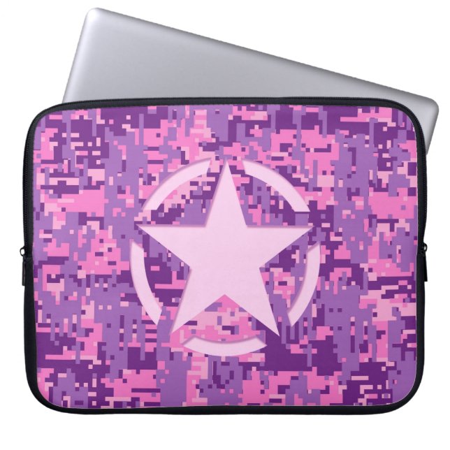 Girly Hot Pink Digital Camouflage Dekoration Laptopschutzhülle (Vorderseite)