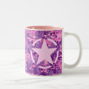 Girly Hot Pink Digital Camouflage Dekoration Zweifarbige Tasse