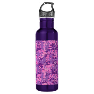 Girly Hot Pink Digital-Camouflage Edelstahlflasche