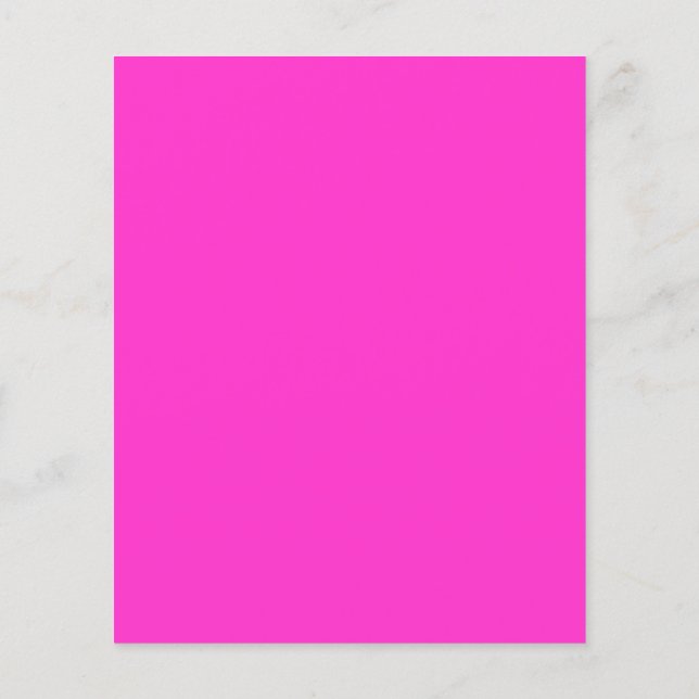 Girly Hot Pink Farbe Hintergrund Anpassen Sie es! Flyer (Hinten)