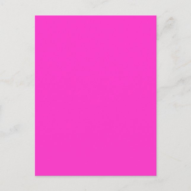 Girly Hot Pink Farbe Hintergrund Anpassen Sie es! Postkarte (Vorderseite)