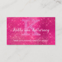 Girly Hot Pink Glam Diamond Sparkle Chic Monogram