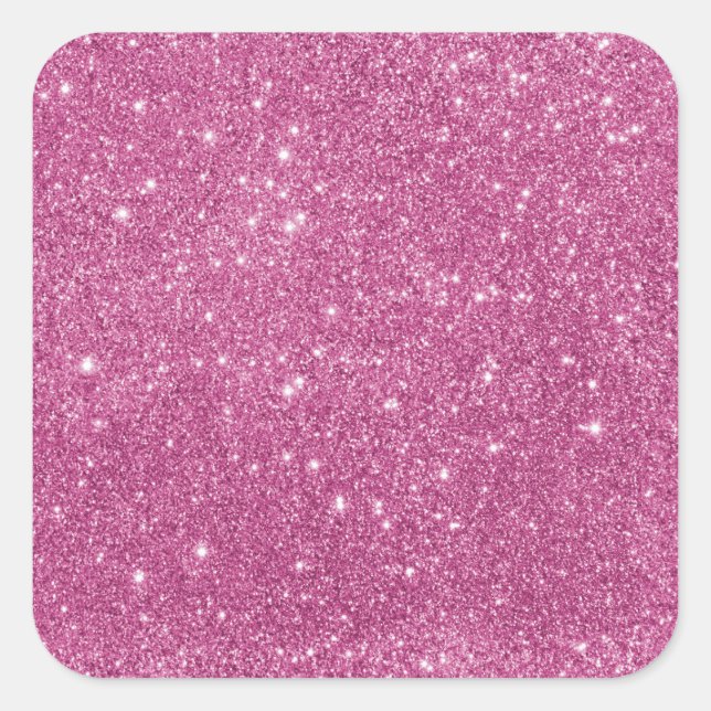 Girly Hot Pink Glitzer Classic Quadratischer Aufkleber (Vorderseite)