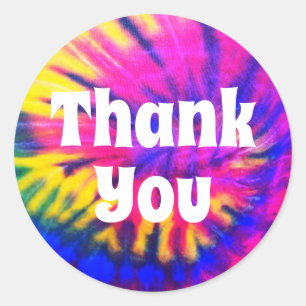 Girly Hot Pink Krawatte Dyed Vielen Dank Runder Aufkleber