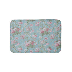 Girly Hütte Blue Floral Badematte