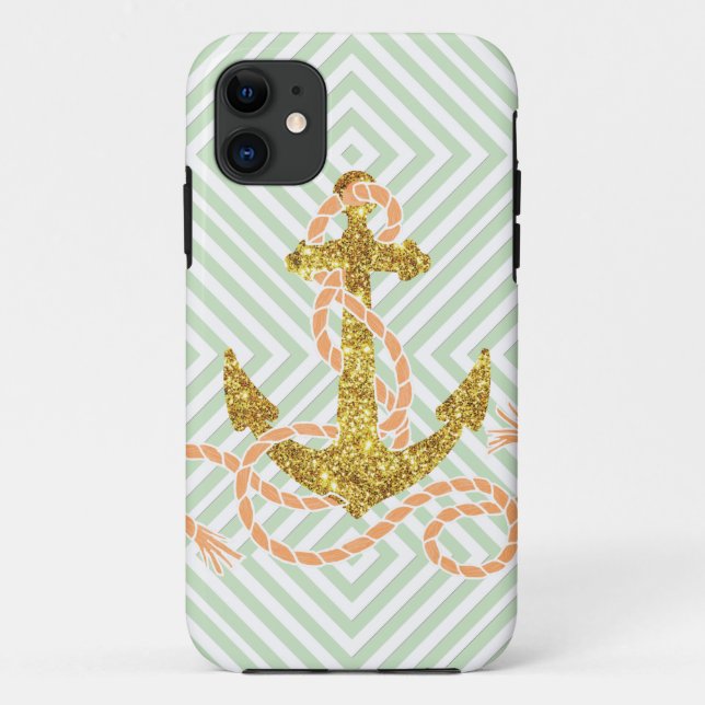 Girly Imitat-Glitzer-Anker Case-Mate iPhone Hülle (Rückseite)
