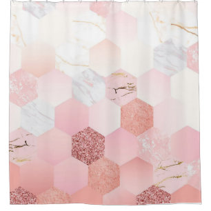 Girly Interior Design Zuhause Glitzer Marble Duschvorhang