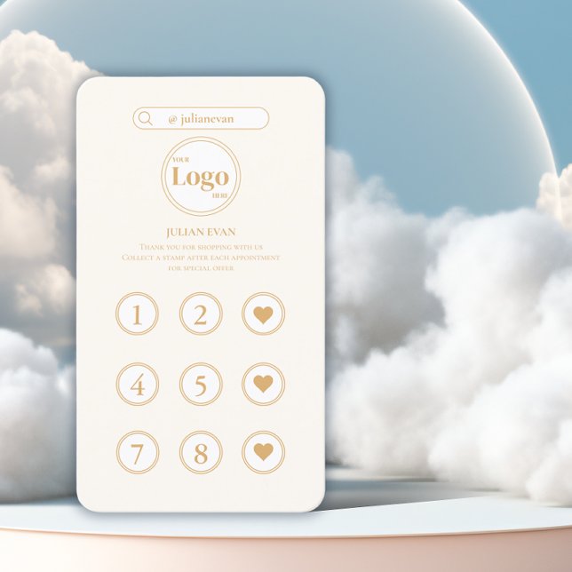 Girly Ivory White Instagram Inspirierte Treuekarte Visitenkarte (Von Creator hochgeladen)