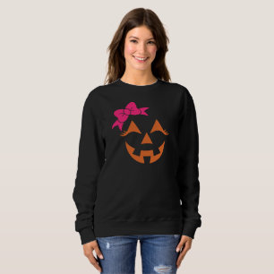 Girly Kürbislaterne Pumpkin Face Halloween Sweatshirt