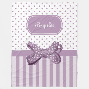 Girly Lavendel-Streifen-niedlicher Fleecedecke