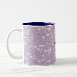 Girly Lavender Glitter Sparkle Birthday Zweifarbige Tasse