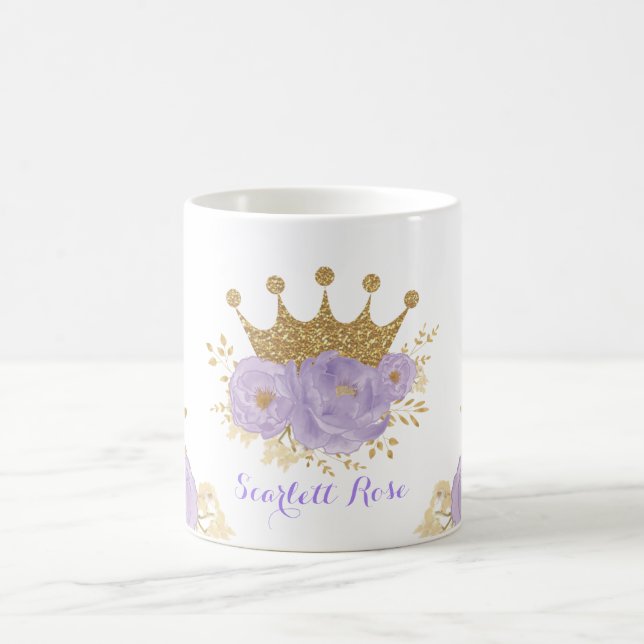 Girly Lavender Gold Crown Royal Princess Kaffeetasse (Mittel)