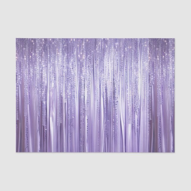 Girly Lavender Lila Glam Tinsel Streifen Seidenpapier (Vorderseite)