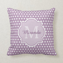 Girly Lavender Lila Polka Dots Monogramm und Name