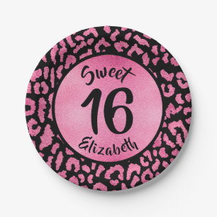 Girly Leopard Geburtstagsparty Pappteller