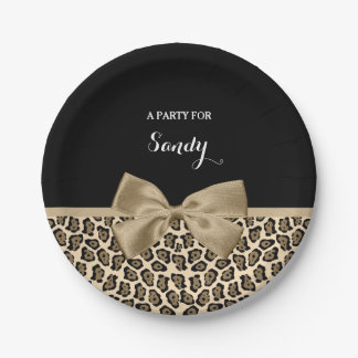 Girly Light Brown Jaguar Niedlich Brown Bow mit Na Pappteller