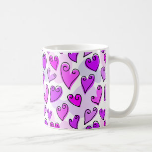Girly Lila Hearts Niedlich Romantischer Valentinst Kaffeetasse