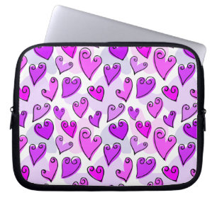 Girly Lila Hearts Niedlich Romantischer Valentinst Laptopschutzhülle