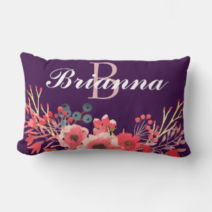 Girly Lila Jewel Tone Blume Lendenkissen