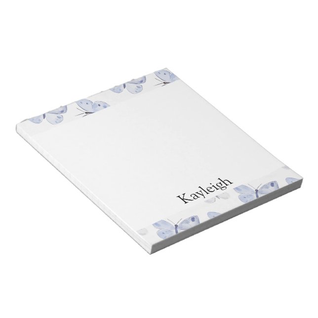 Girly Lila Lavender Butterflies Notizblock (angewinkelt)