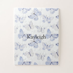 Girly Lila Lavender Butterflies Puzzle