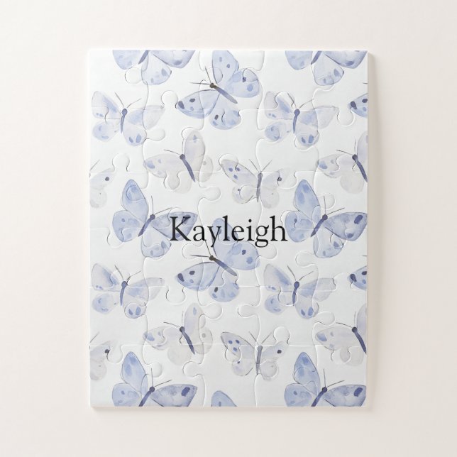 Girly Lila Lavender Butterflies Puzzle (Vertikal)