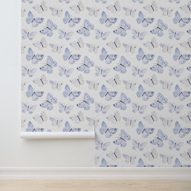 Girly Lila Lavender Butterflies Tapete (Anwendung)