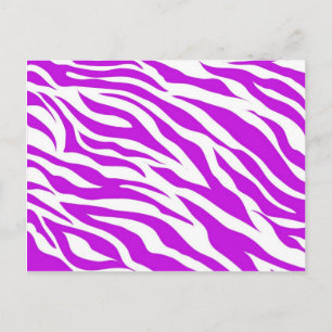 Girly Lila White Zebra Stripes Wild Animal Print Postkarte
