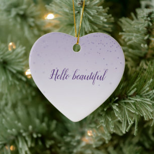 Girly Lilac Lila Confetti Glam Ombre Keramik Ornament