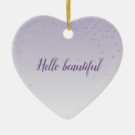 Girly Lilac Lila Confetti Glam Ombre Keramik Ornament