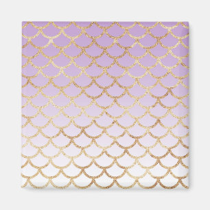 Girly Lilac Lila Gold Meerjungfrau Glitzer Glitzer Magnet