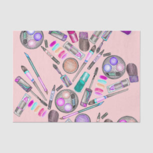 Girly Mädchen-handgemaltes Aquarell-Make-up auf Seidenpapier
