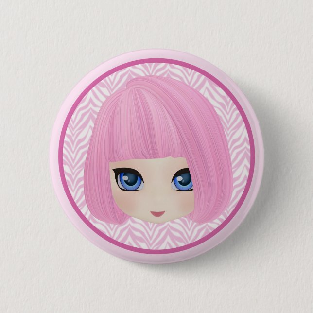 Girly Mädchen-Marianne-Mode-Knopf Button (Vorderseite)