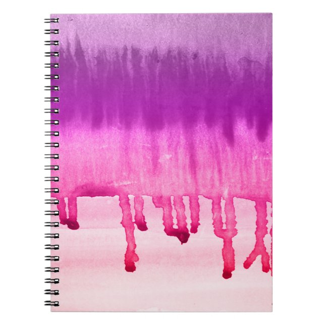 Girly Magenta Lila Watercolor Ombre Notizblock (Vorderseite)