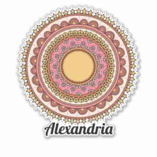 Girly Mandala kreist Blume Aufkleber