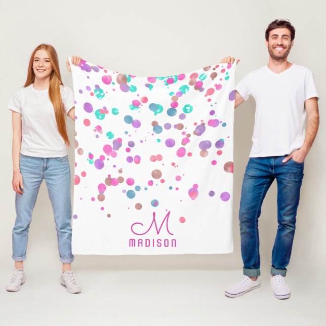 Girly Mermaid Glitzer & Foil Confetti Monogram Fleecedecke (Beispiel)