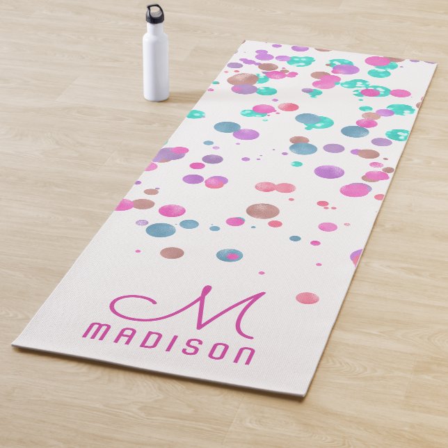 Girly Mermaid Glitzer & Foil Confetti Monogram Yogamatte (Beispiel)