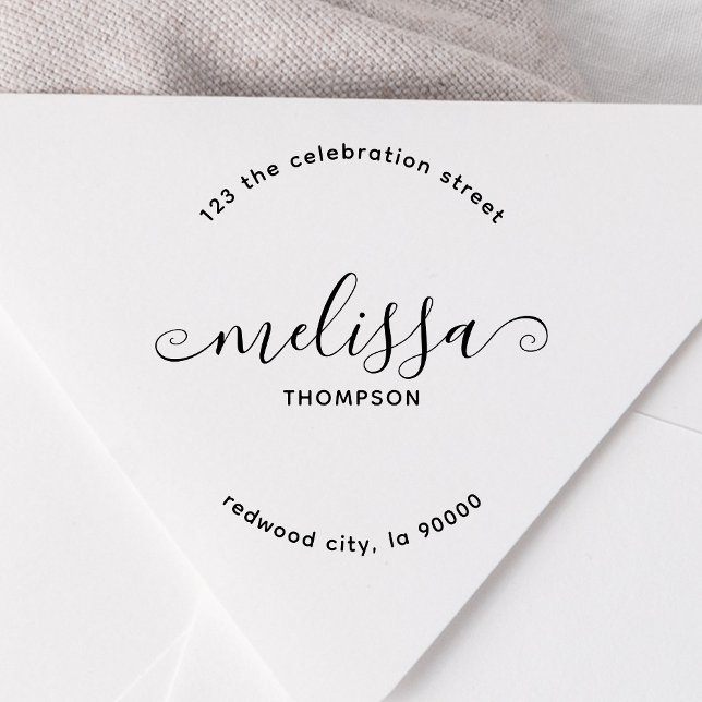 Girly Minimalistisch Elegante Script-Rücksendeadre Permastempel (Von Creator hochgeladen)