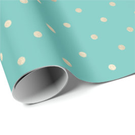 Girly Mint Glam Gold Punkte Geschenkpapier