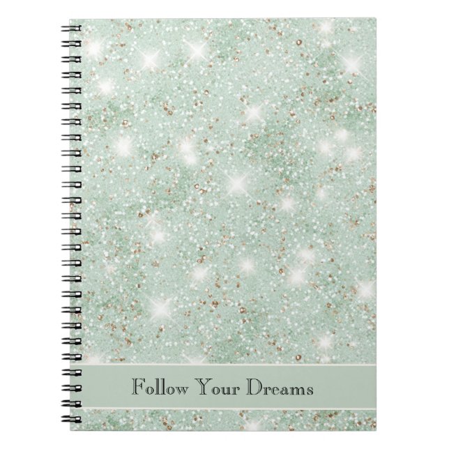Girly Mint Glitter Dreams Notizblock (Vorderseite)