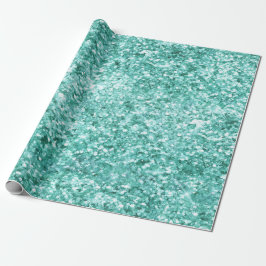 Girly Mint Glitzer Confetti Geschenkpapier