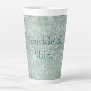 Girly Mint Glitzy Sparkle Milchtasse