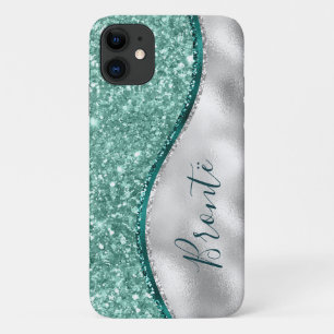 Girly Mint Green Turquoise Emerald & Silver Case-Mate iPhone Hülle