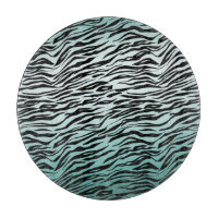 Girly Mint Ombre Black Zebra Print
