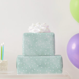 Girly Mint Weiße Punkte Geburtstag Geschenkpapier