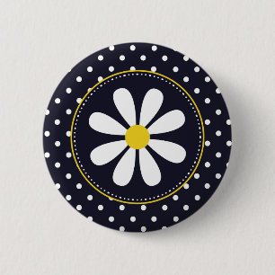 Girly Mod Daisy und Polka Dots Button