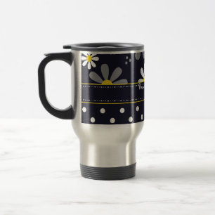 Girly Mod-Gänseblümchen und Polka-Punkte mit Nam Reisebecher