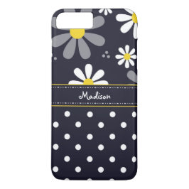 Girly Mod-Gänseblümchen und Polka-Punkte mit Namen Case-Mate iPhone Hülle