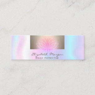 Girly Modern Beruflich, Lotus, Holographic Mini Visitenkarte